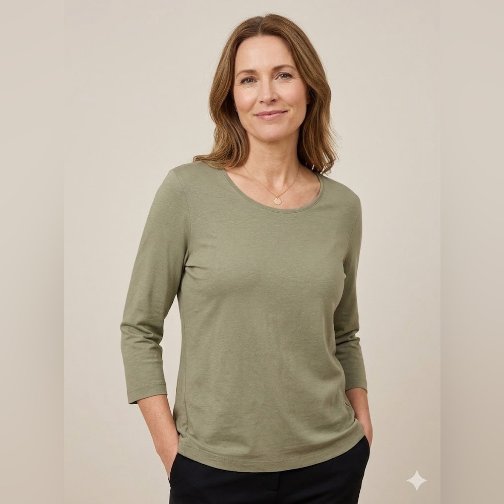 Gerry Weber Edition Sage Green 3/4 Sleeve Top
